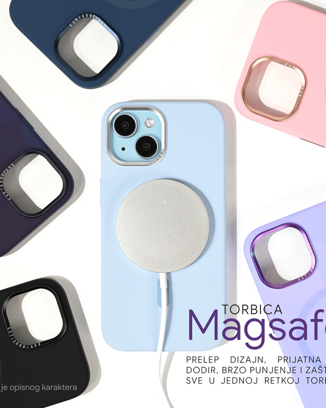 Torbica Magsafe Pure Plus za iPhone 15 Pro Max 6.7 ljubicasta