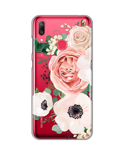 Torbica Silikonska Print Skin za Huawei Y7 2019/Y7Prime 2019 Luxury Pink Flowers