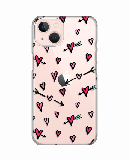 Torbica Silikonska Print Skin za iPhone 13 6.1 Hearts Pattern