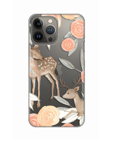 Torbica Silikonska Print Skin za iPhone 13 Pro Max 6.7 Flower Deer
