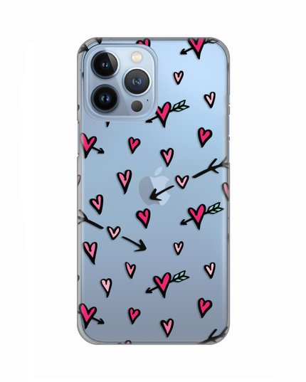 Torbica Silikonska Print Skin za iPhone 13 Pro Max 6.7 Hearts Pattern