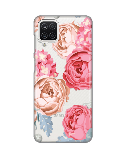 Torbica Silikonska Print Skin za Samsung A125F Galaxy A12 Pink Flowers