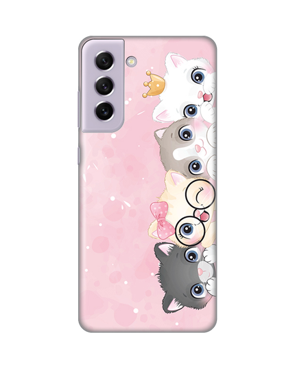 Torbica Silikonska Print Skin za Samsung G990 Galaxy S21 FE Pink Cats