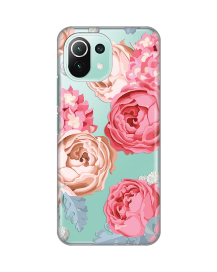 Torbica Silikonska Print Skin za Xiaomi Mi 11 lite Pink Flowers