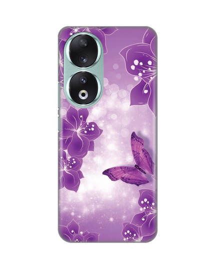 Torbica Silikonska Print za Honor 90 Butterfly And Flowers