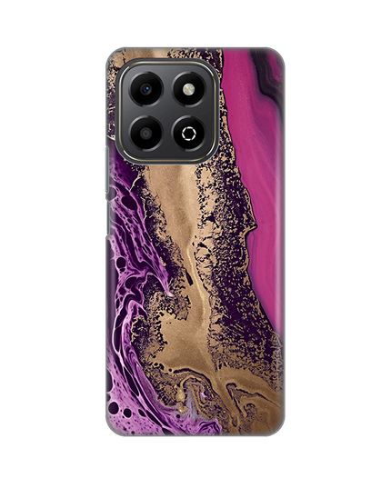 Torbica Silikonska Print za Honor X6b Purple Gold Marble