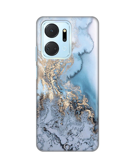 Torbica Silikonska Print za Honor X7a Blue Gold Marble