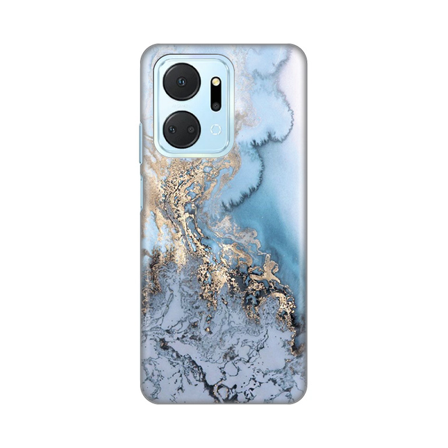 Torbica Silikonska Print za Honor X7a Blue Gold Marble
