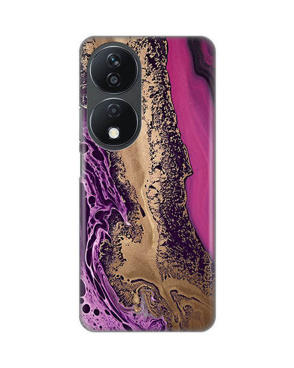 Torbica Silikonska Print za Honor X7b Purple Gold Marble