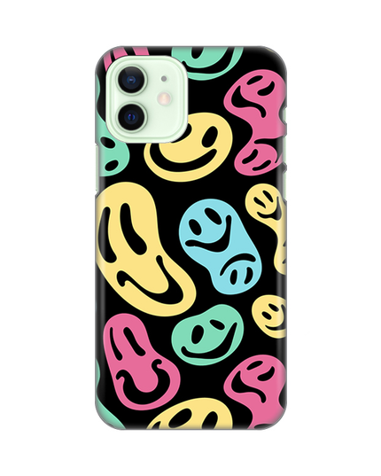 Torbica Silikonska Print za iPhone 12 6.1 Black Color Smiles