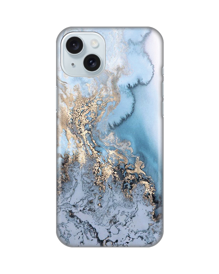 Torbica Silikonska Print za iPhone 15 Plus 6.7 Blue Gold Marble