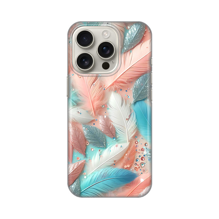 Torbica Silikonska Print za iPhone 16 Pro 6.3 Pastel Feathers