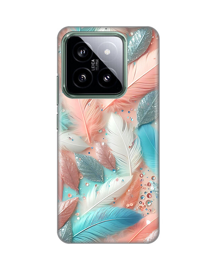 Torbica Silikonska Print za Xiaomi 14 Pastel Feathers