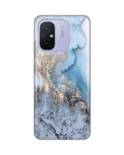 Torbica Silikonska Print za Xiaomi Redmi 12C Blue Gold Marble