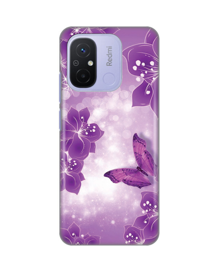 Torbica Silikonska Print za Xiaomi Redmi 12C Butterfly And Flowers