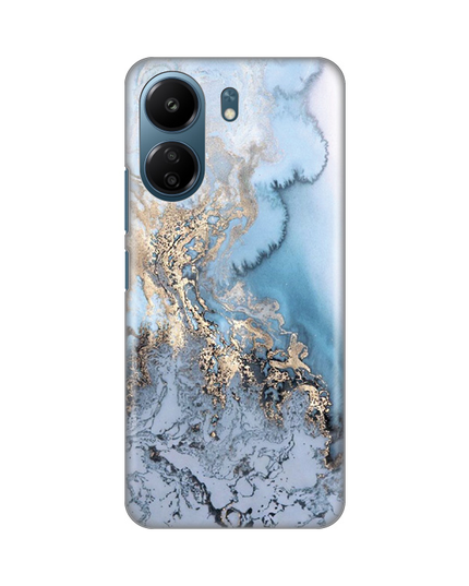 Torbica Silikonska Print za Xiaomi Redmi 13C Blue Gold Marble
