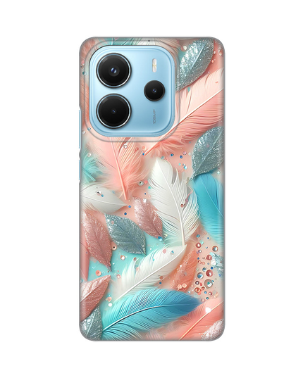 Torbica Silikonska Print za Xiaomi Redmi Note 14 4G Pastel Feathers