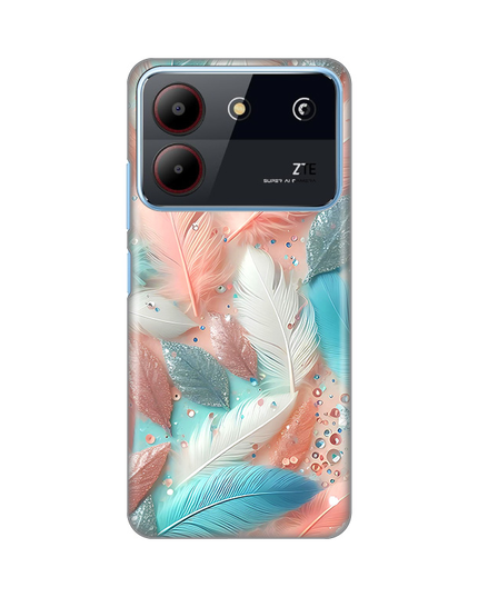Torbica Silikonska Print za ZTE Blade A54 Pastel Feathers