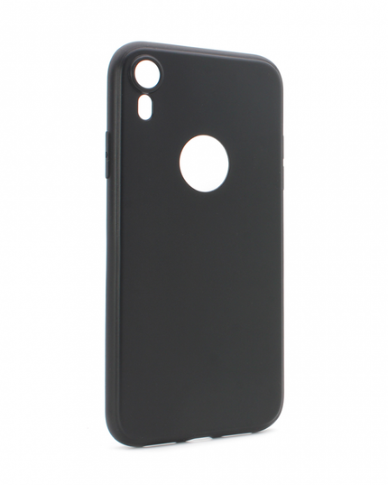 Maska silikonska Skin za iPhone XR mat crna (sa otvorom za logo)