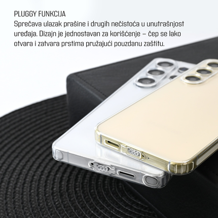 Torbica silikonska Ultra Thin with pluggy za Samsung S921B Galaxy S24 transparent