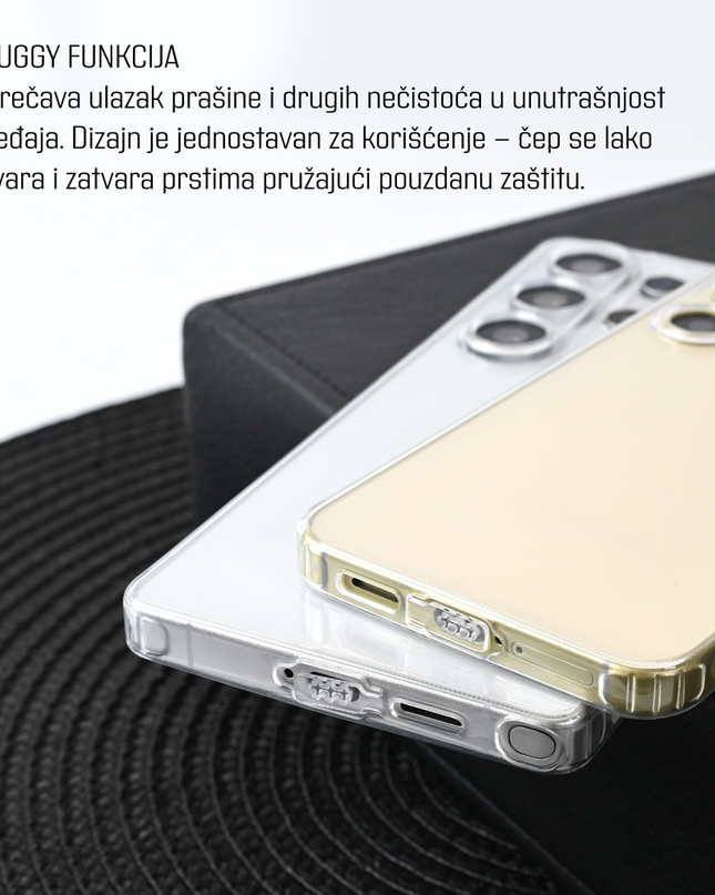 Torbica silikonska Ultra Thin with pluggy za Samsung S938B Galaxy S25 Ultra transparent