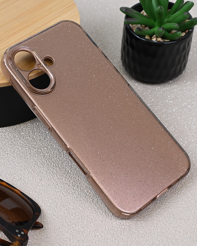 Torbica Sparkle Dust za iPhone 16 6.1 roze zlatna