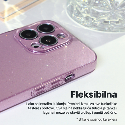 Torbica Sparkle Dust za iPhone 16E 6.1 roze zlatna
