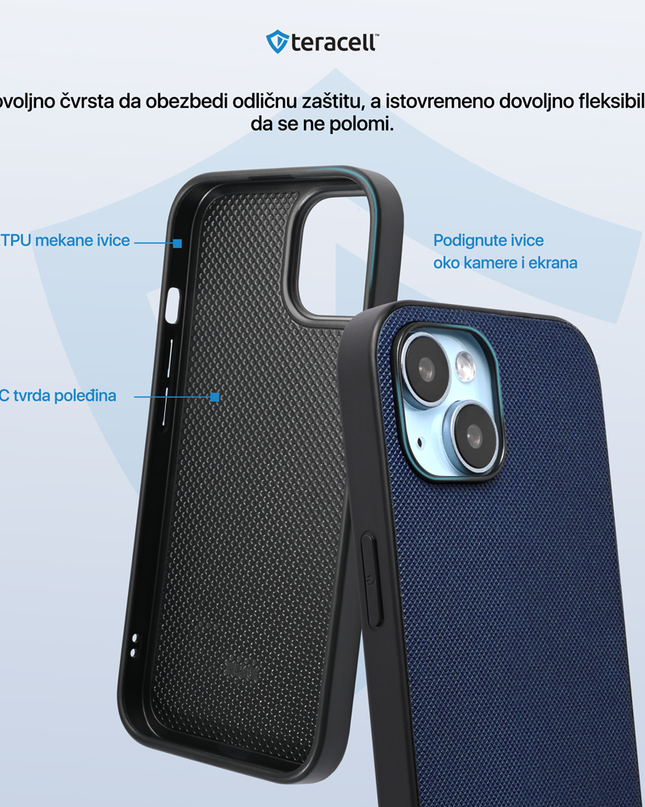 Torbica Teracell Scrub za Xiaomi Redmi Note 14 Pro 4G (EU) tamno plava
