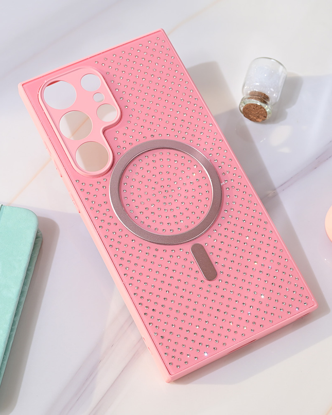 Torbica Magsafe Crystal Glow za Samsung S928B Galaxy S24 Ultra roze