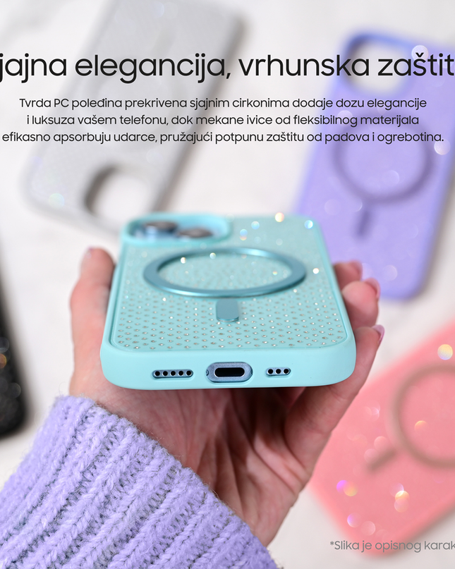 Torbica Magsafe Crystal Glow za Samsung S928B Galaxy S24 Ultra roze